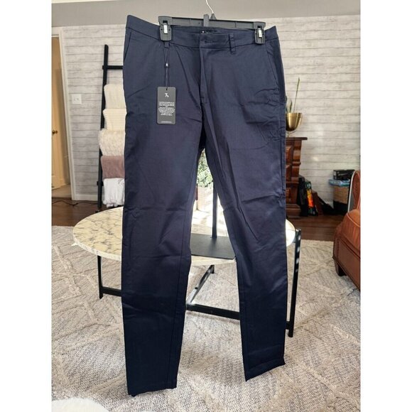 New Tailored Athlete Navy Blue Muscle Fit Chino Trousers Mens Size 34W 32L - Picture 2 of 9